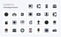 25 Devices Line Filled Style icon pack Royalty Free Stock Photo