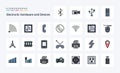 25 Devices Line Filled Style icon pack Royalty Free Stock Photo