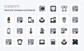 25 Devices Line Filled Style icon pack Royalty Free Stock Photo