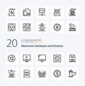 20 Devices Line icon Pack like technology gadgets video devices imac