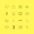 Devices linear icon set. Simple outline icons