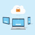 Devices log in to cloud. Royalty Free Stock Photo