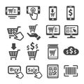 Online shopping icon set