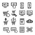 Online shopping icon set Royalty Free Stock Photo