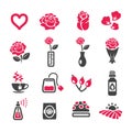 Rose icon set