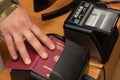 Devices for scanning passport documents, fingerprinting during border control of travelers. Automatic verification of personal