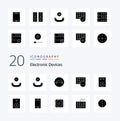 20 Devices Solid Glyph icon Pack. like electronics. turntable. gadget. technology. electronics