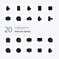 20 Devices Solid Glyph icon Pack like hardware disc computers devices monitor