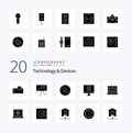 20 Devices Solid Glyph icon Pack like products devices devices technology microphone