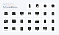 25 Devices Solid Glyph icon pack. Vector icons illustration Royalty Free Stock Photo