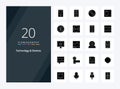 20 Devices Solid Glyph icon for presentation Royalty Free Stock Photo