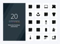 20 Devices Solid Glyph icon for presentation Royalty Free Stock Photo