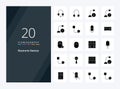 20 Devices Solid Glyph icon for presentation. Vector icons illustration Royalty Free Stock Photo