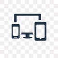 Devices vector icon isolated on transparent background, Devices