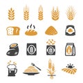 Wheat icon set Royalty Free Stock Photo