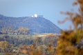 Devicky castle ruin seen from Mikulov town, Palava