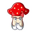 Devil amanita mushroom mascot cartoon
