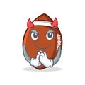 Devil American football character cartoon Royalty Free Stock Photo