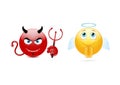 Devil and angel emoticon Royalty Free Stock Photo