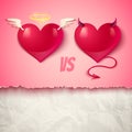 Devil and angel hearts Royalty Free Stock Photo