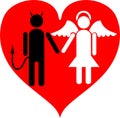 Devil and Angel. It is love. Royalty Free Stock Photo