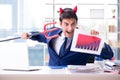 The devil angry businessman in the office Royalty Free Stock Photo