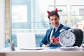 The devil angry businessman in the office Royalty Free Stock Photo
