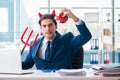 The devil angry businessman in the office Royalty Free Stock Photo