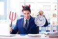 The devil angry businessman in the office Royalty Free Stock Photo