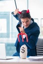 The devil angry businessman in the office Royalty Free Stock Photo