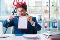 The devil angry businessman in the office Royalty Free Stock Photo