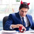 Devil angry businessman in the office Royalty Free Stock Photo
