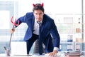 The devil angry businessman in the office Royalty Free Stock Photo