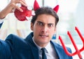 Devil angry businessman in the office Royalty Free Stock Photo