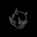 DEVIL BABY HEAD NEON WHITE BLACK