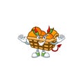 Devil basket oranges Cartoon character design style Royalty Free Stock Photo