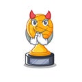 Devil basketball trophy character shaped on cartoon