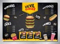 Devil burger card template - A3 size 420x297 mm