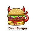 devil burger fast food meat sandwich