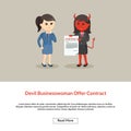 Devil business woman offer contract