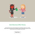 Devil business woman offer money