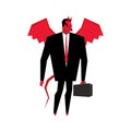 Devil businessman. Satan is boss of hell. Lucifer in business su