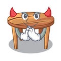 Devil cartoon wooden dining table in kitchen