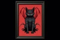 the devil Cat Tarot card illustration generative ai