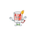 Devil character on cartoon a sazerac drink. Royalty Free Stock Photo