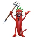 Devil Chili Pepper Raising his arms Royalty Free Stock Photo