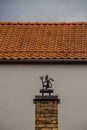 Devil on a chimney Royalty Free Stock Photo