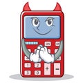 Devil cute calculator character cartoon