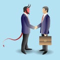 Devil deal concept vector illustration Royalty Free Stock Photo