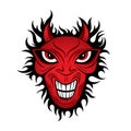 Devil demon horror face illustration